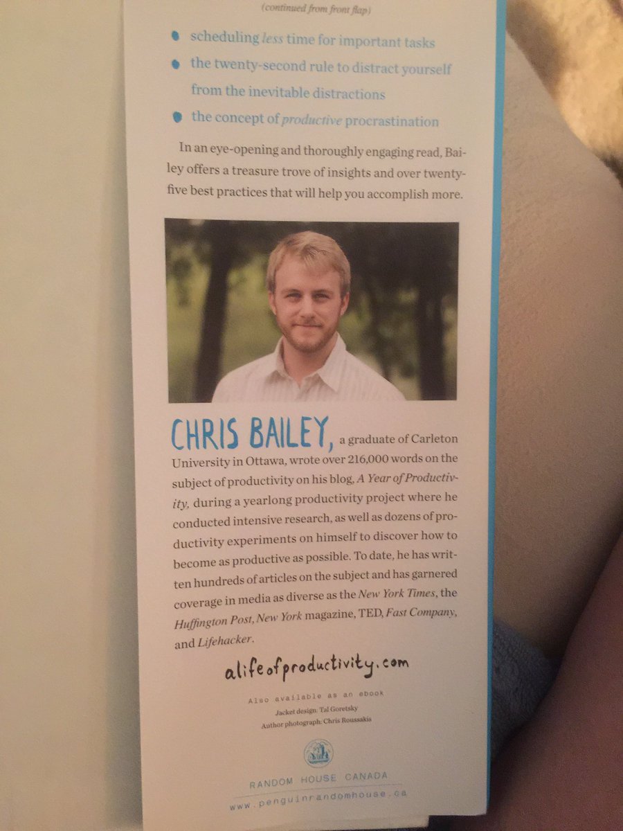 5starMP's tweet photo. Have you read #ChrisBailey @ALOProductivity book #TheProductivityProject ? Would be a great speaker #Ottawa #local https://t.co/ihyy9Dbzxs