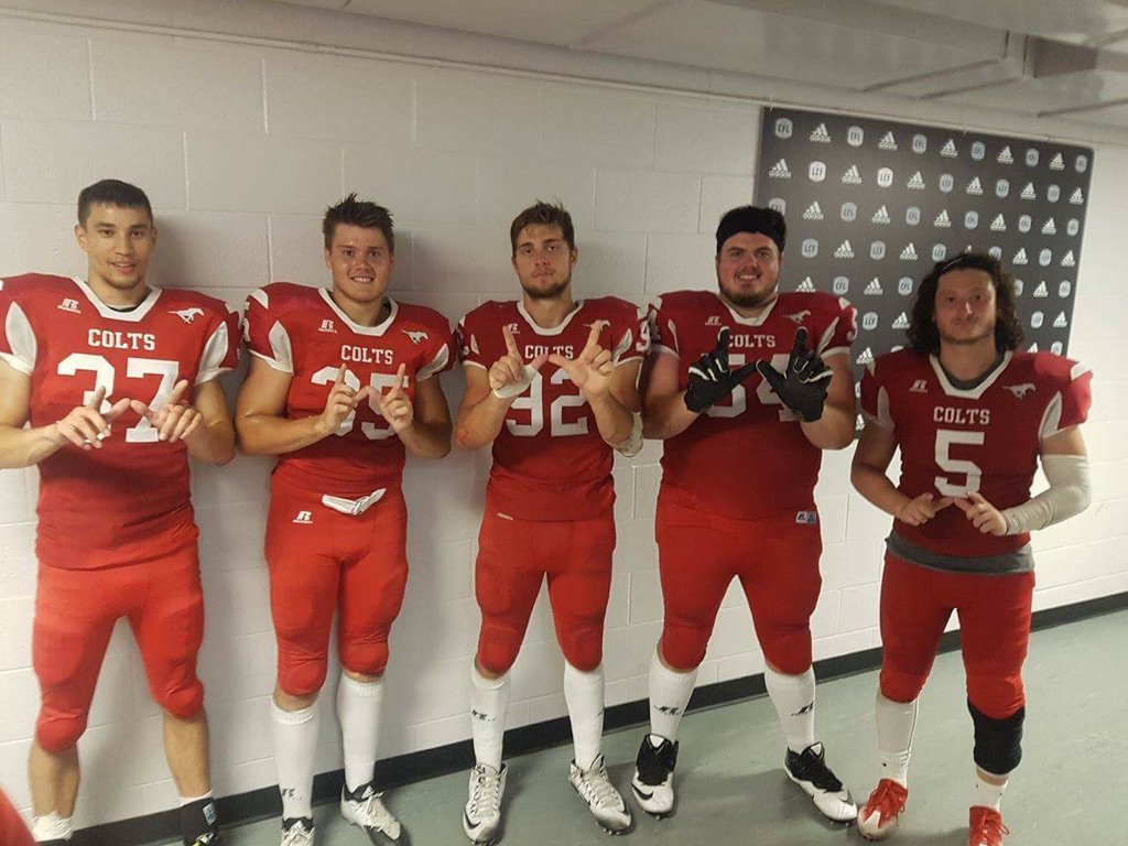 FriendsWWFBall's tweet photo. Calgary Colts gonna rip it up tonight - so many Warriors on the field! Go get 'em! 
#WarriorNation https://t.co/bAjn8JrVjS