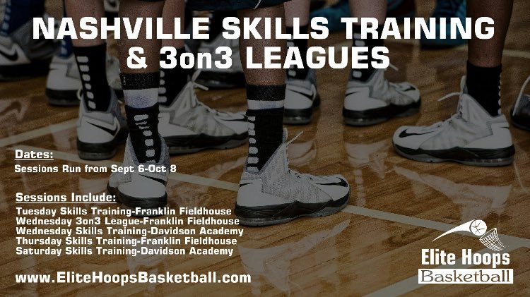 Nashville Skills Training &amp; 3on3 Leagues start 9/6. Register today EliteHoopsBasketball.com! fb.me/2nndSy1Wu