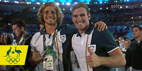 Great shot of <a href="/Jparahi/">Jesse Parahi</a> and <a href="/cusack_tom/">Tom Cusack</a> enjoying the closing ceremony!

<a href="/GettySport/">Getty Images Sport</a> #OneTeam