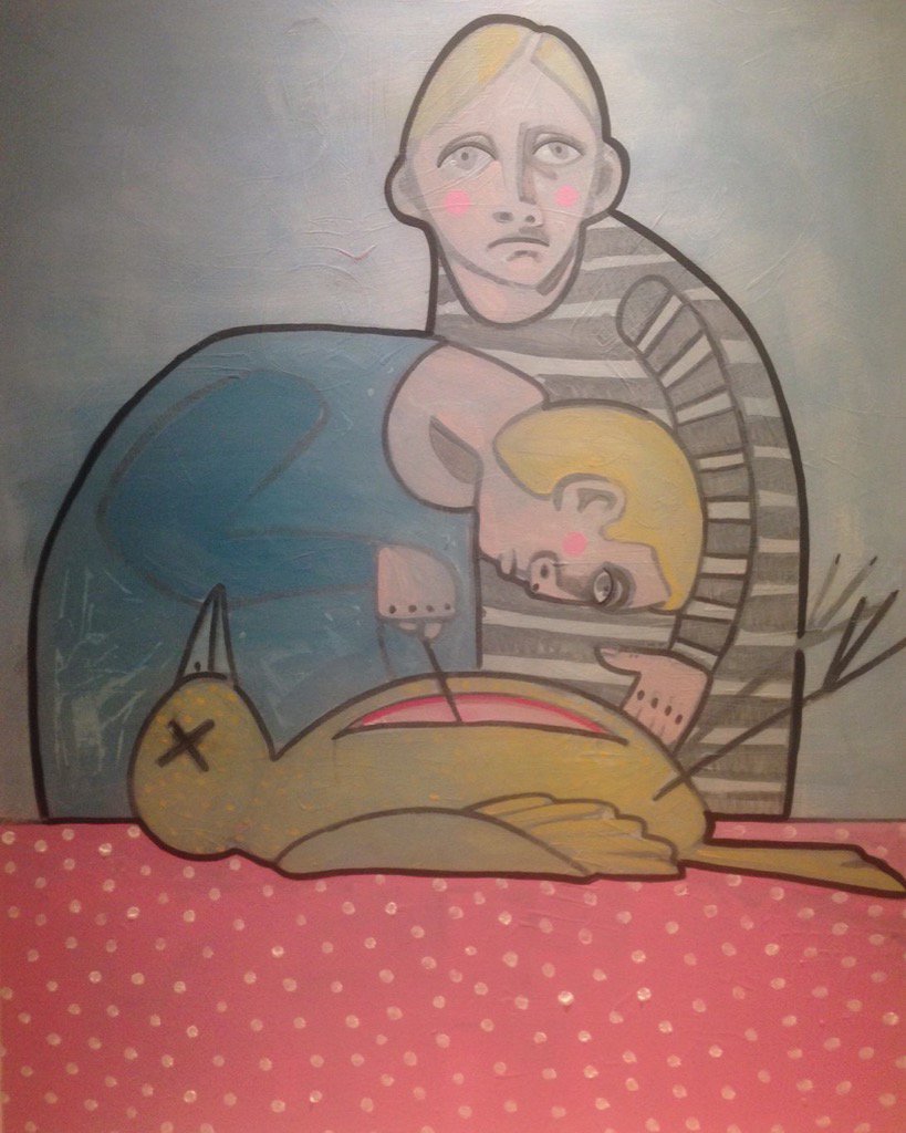 RaubAyers's tweet photo. "This canary didn't die of natural causes...It was poisoned" ACRYLIC,PAINTING. via @ArtLoupe. #MODERN #art #painting https://t.co/OB97jINIIi
