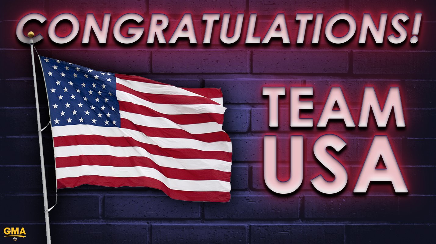 Good Morning America on X: "CONGRATS #TEAMUSA! Retweet to send  congratulations to the amazing athletes who represented the #USA at  #Rio2016! https://t.co/d6Nf07Sr1G" / X