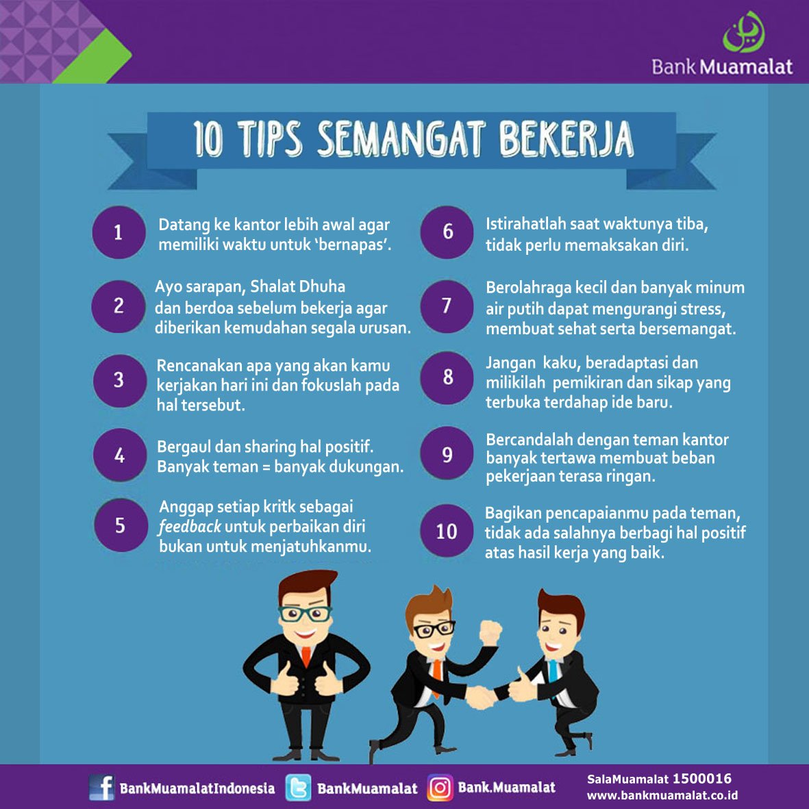 BankMuamalat's tweet photo. Sudah hari senin sobat yuk di like dan share tips berikut agar senin kamu lebih bersemangat #tipspagi #BankMuamalat https://t.co/ugeF3eLRzf