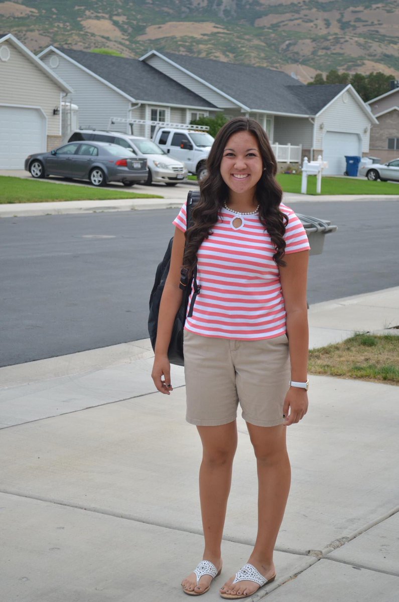 KianaBates's tweet photo. First day of senior year vs. Two years later, preparing for a mission https://t.co/C6SPrXw4lV