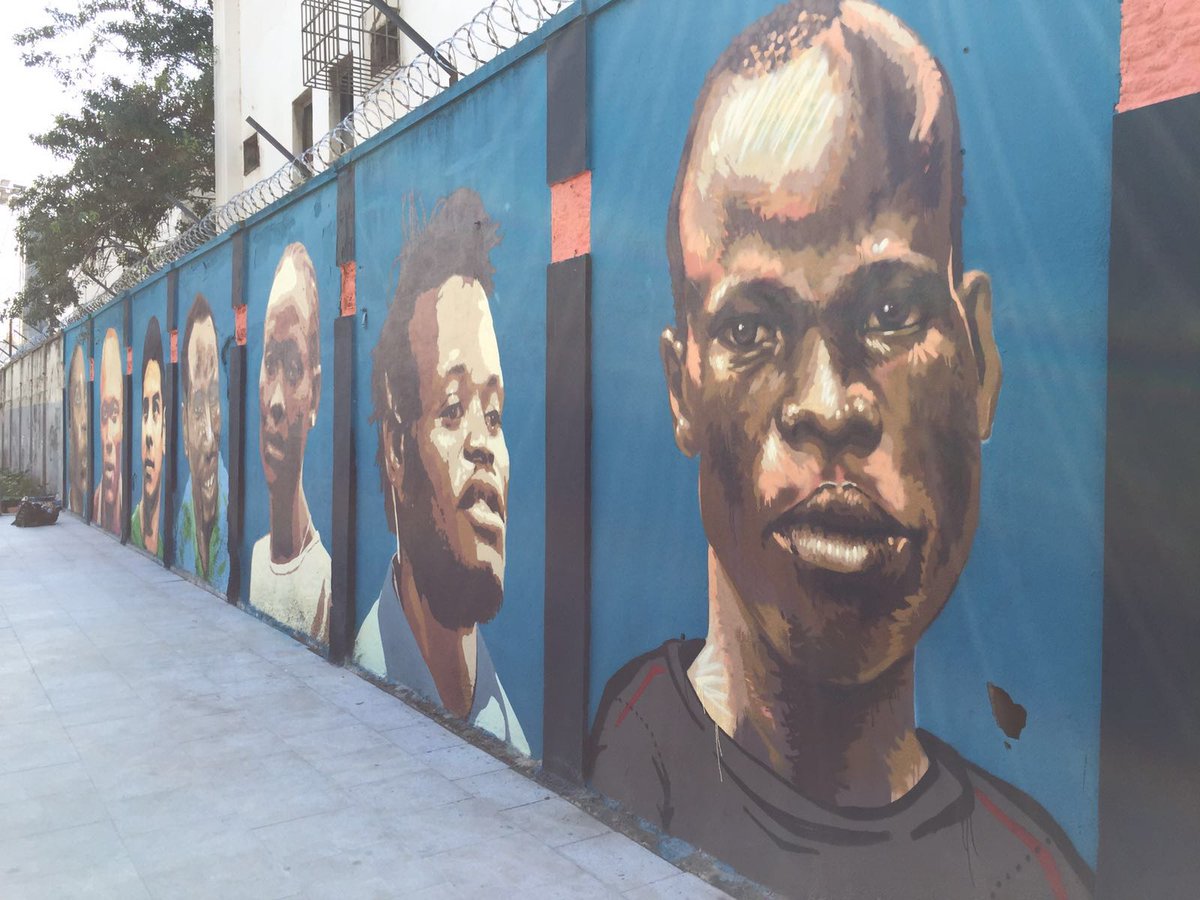 TeamRefugees's tweet photo. This mural in #Rio2016 commemorating #TeamRefugees will live on long after the athletes + the media have left https://t.co/cV4UxILvzQ