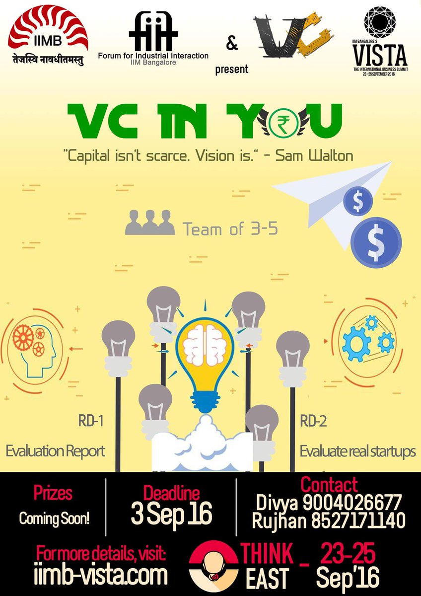 iimbvista's tweet image. This #Vista2016 venture to capitalism! Register for The VC in You @ iimb-vista.com/index.php/even… #ThinkEast