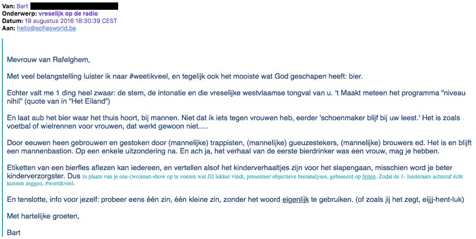 Haatmail krijgen, wil zeggen dat je echt goed bezig bent. Toch? facebook.com/sofiesworld.be… 😂