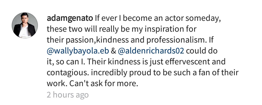 AldubMaidenPex's tweet photo. Beautiful words from Adam Genato to @aldenrichards02 and Wally Bayola 🙏

© adamgenato IG
#ALDUBNation1MLegacy https://t.co/UUW5RveXxd