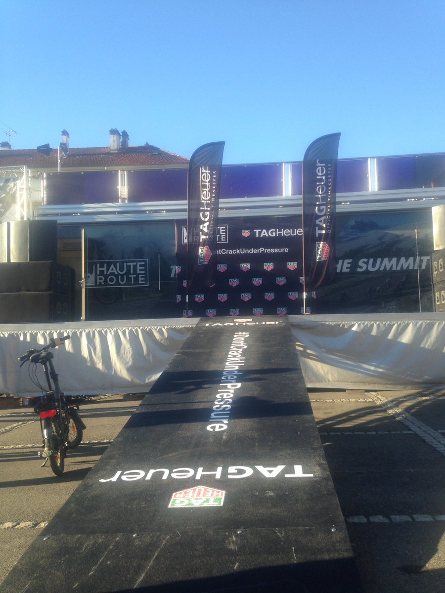 Haute_Route's tweet photo. All set for today's challenge. The 16km @TAGHeuer individual time trail. Go hard or use it as recovery? #HauteRoute https://t.co/3gaoQ6R2Tt