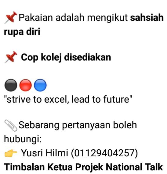 OfficialAdminUS's tweet photo. 🙌PERHATIAN KEPADA MAHASISWA AM110 🙌

TERUTAMA STUDENT PART 1 &amp; 2
-cop kolej disediakan
-part 1&amp;2 wajib hadir https://t.co/4IGL07nKpJ