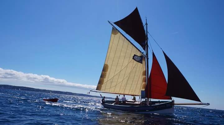 BnbTyvarRoz's tweet photo. La #Louisette file au vent dans le beau soleil #capiste, bonne route... #CnPlouhinec #mer #gréement https://t.co/msgiv9iSHi