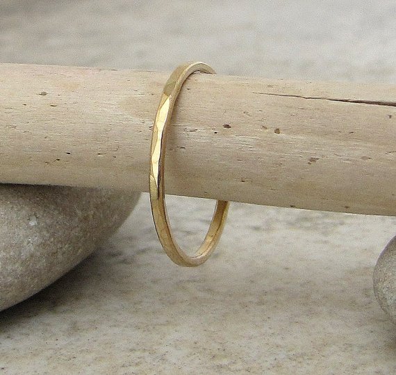 Thin simple gold wedding band.  14k.  buff.ly/2bX4kzE  #jewelryonetsy #etsymntt #weddingband