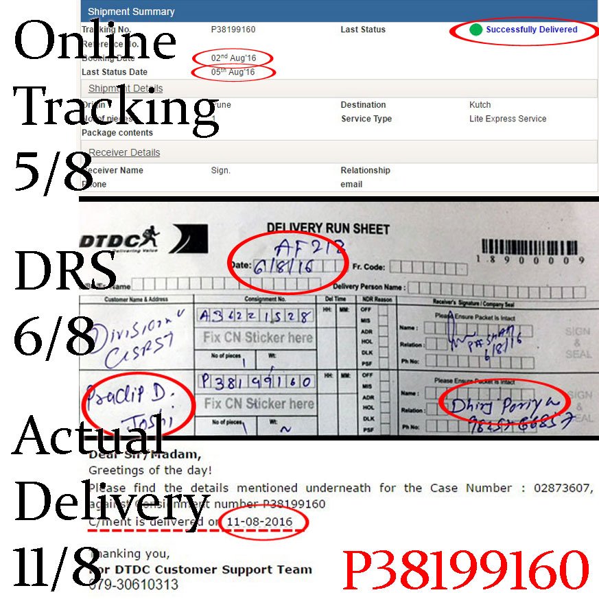funngyan's tweet photo. how @DTDCIndia cheated me #FakeDRS #fakeUPDATE #WrongDelivery #SameOnDTDC #not_reliable https://t.co/Q0zipCe9QC