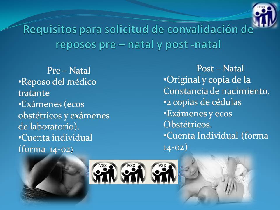ivsschicomatos's tweet photo. Si necesitas convalidar tu reposo pre y post natal en el #IVSS consigna en tu consulta los siguientes requisitos... https://t.co/kvdgGcqcTw