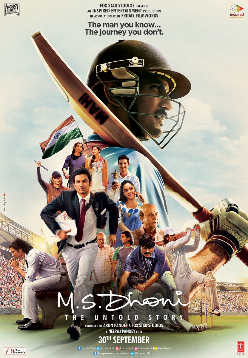 A name known around the world, but a journey unknown. Presenting the 3rd official #MSDhoniPoster! <a href="/ArunPandey99/">Arun Pandey</a>