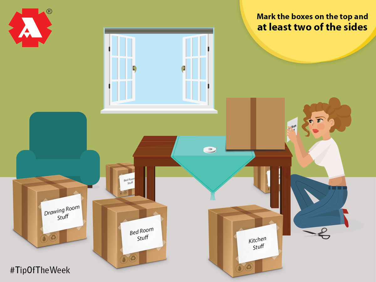 agarwalpacker's tweet image. While shifting to a new place, make sure to label packed boxes on the top and any of the two sides. #ShiftingTips