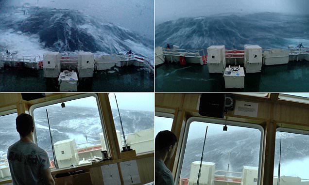 everycontainer's tweet image. Video: captures a ship during a storm on the North Sea @MailOnline buff.ly/2birKOl #Maritime