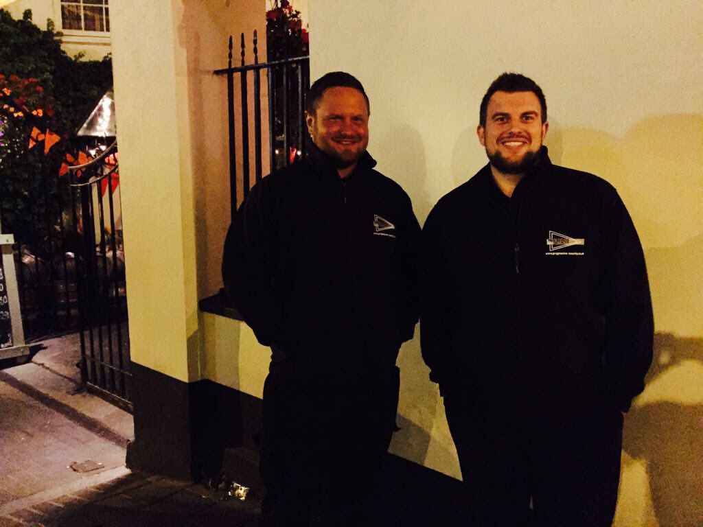 <a href="/progsecurity/">Progressive Security</a> in their new coats #Exeter #devon #doorman looking professional for your business!