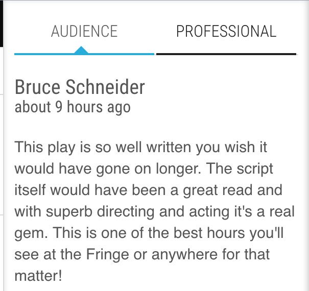 PlainHeroines's tweet photo. A lovely online audience review for #ThreeDaysTime - Thanks so much Bruce! Tickets https://t.co/K5Grwx4IhQ https://t.co/kjQZrHJNld
