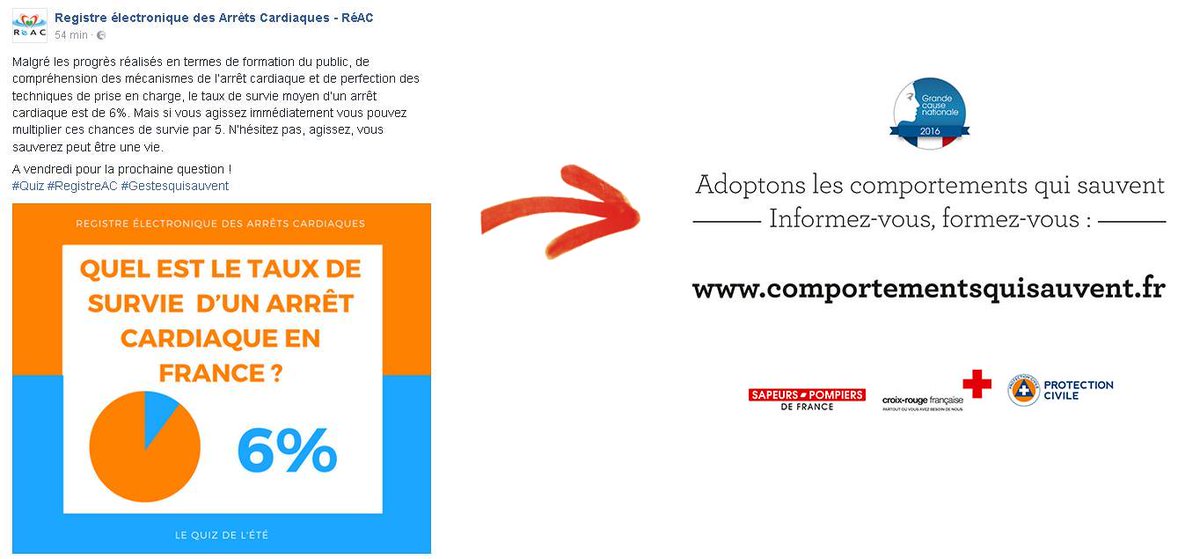 Parce que l'#ArrêtCardiaque est une #urgence vitale, adoptons TOUS les #ComportementsQuiSauvent &amp; #GestesQuiSauvent.