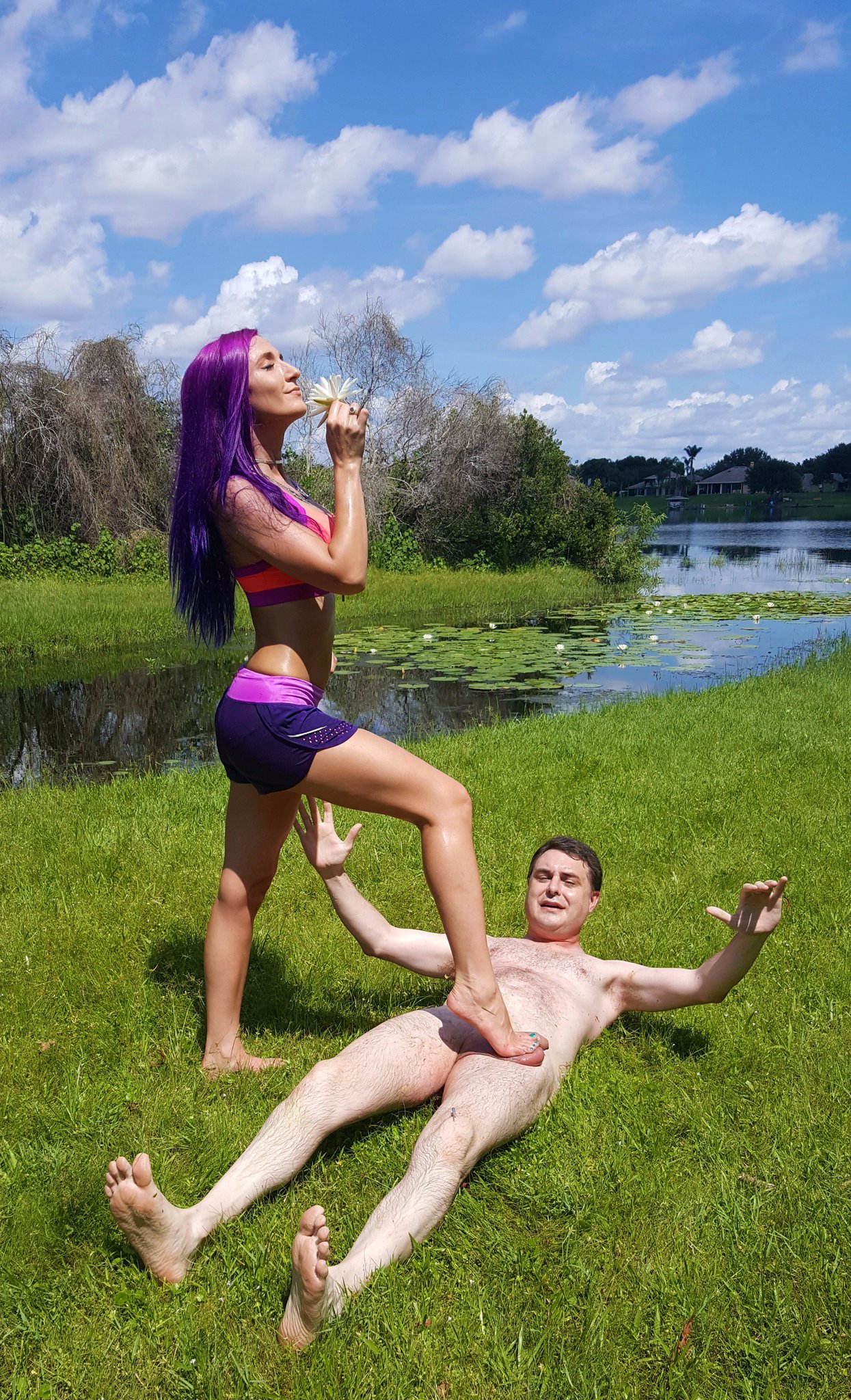 Ballbusting Goddess style. the alligators almost got his balls when I spartan kicked him into the water @andreadipre https://t.co/FjN29RVssF