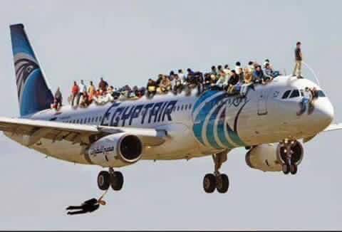 BIZBoost's tweet photo. #FakeFlyingFacts The plane is slightly overbooked. 📷 @keet0007 #MondayMotivation #EPIC #BIZBoost https://t.co/YDDJFDbXVD