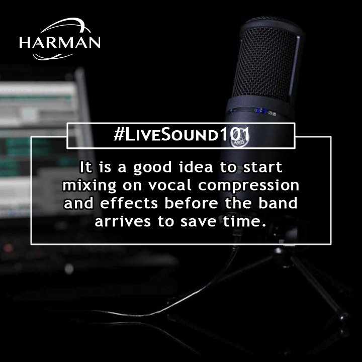 HarmanProIndia's tweet photo. Mixing vocals is relatively easy , so it should take less time to EQ and Process
#LiveSound101 #HarmanProIndia https://t.co/EszrH3hPoD