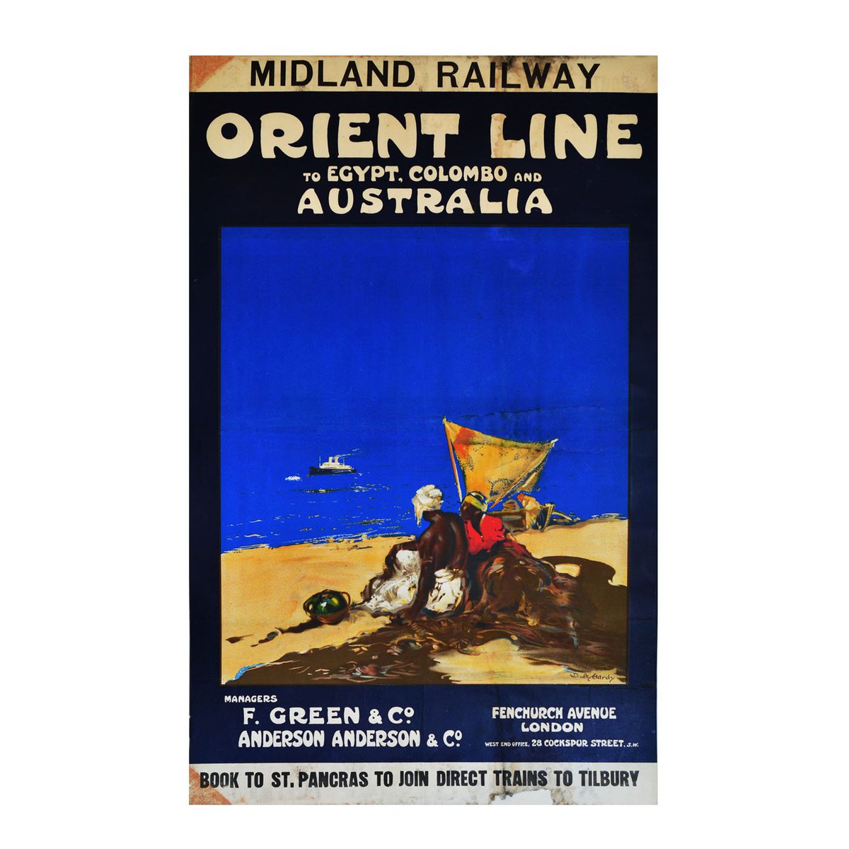 C20thPosters's tweet photo. Newly listed Original #Dudleyhardy #OrientLine 1914 #Cruise #railway poster #Australia @pandocruises https://t.co/9f6zqApIht