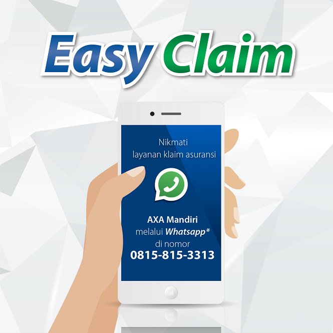 AXA_Mandiri's tweet photo. Manfaatkan fasilitas #EasyKlaimAXAMandiri dgn nomor Whatsapp 08158153313. Info 021 30058788 https://t.co/YYri3YXoNV