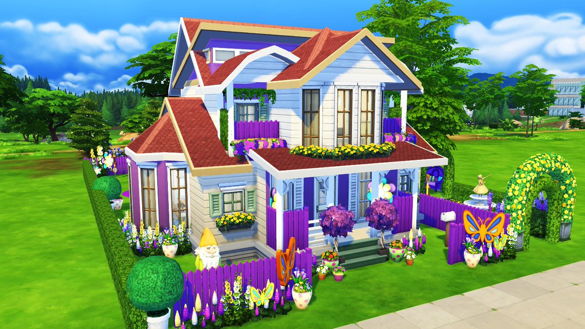 LadyMartitaP's tweet image. New Build - Lilás House 💜🏡 ID:LadyMartita 😊 I hope you enjoy!   #TS4BackyardStuff 💚 thesims.com/pt_BR/gallery/…