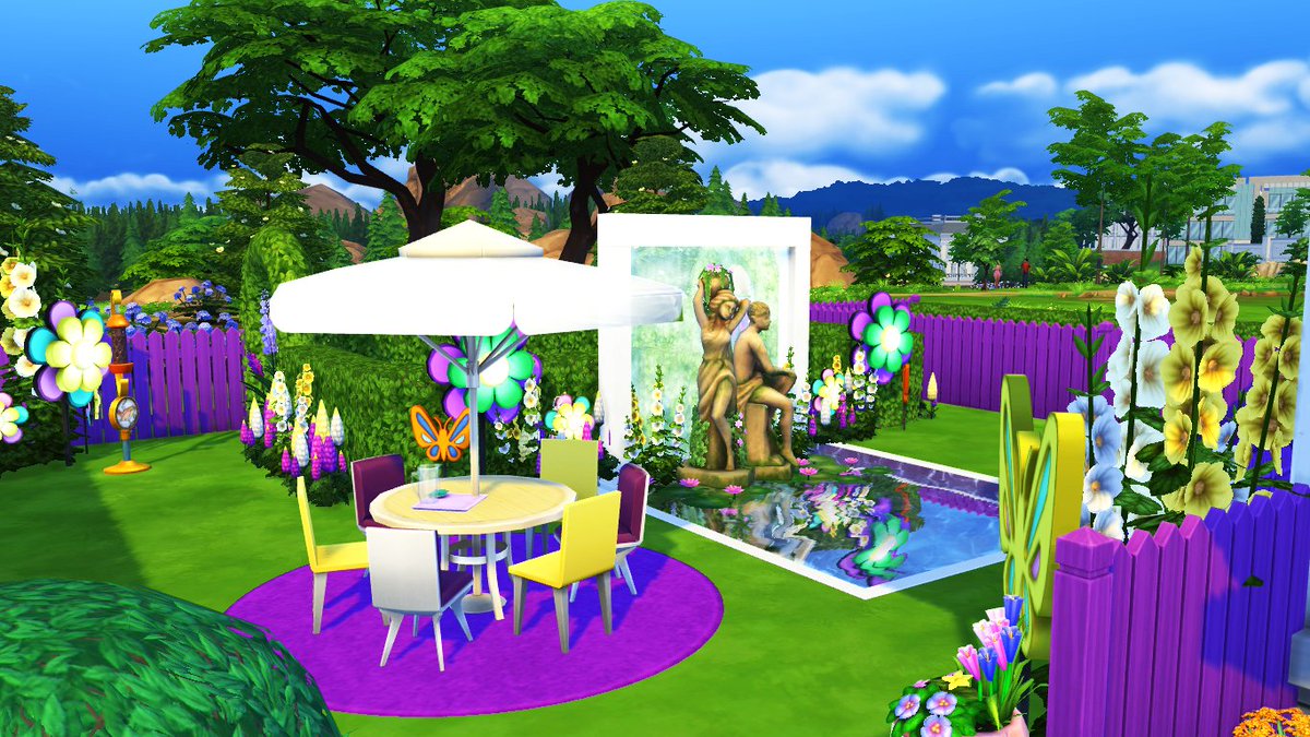 LadyMartitaP's tweet image. New Build - Lilás House 💜🏡 ID:LadyMartita 😊 I hope you enjoy!   #TS4BackyardStuff 💚 thesims.com/pt_BR/gallery/…