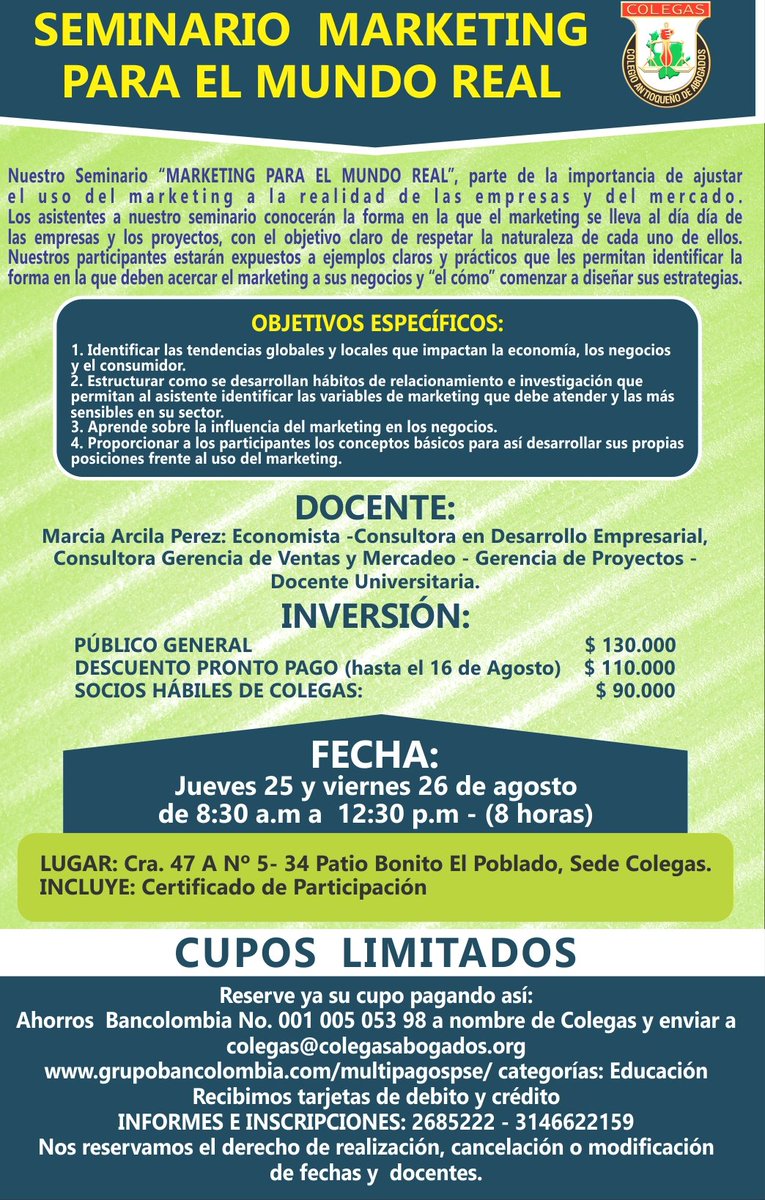 UMRedMarket's tweet image. INVITADOS TODOS A PARTICIPAR DEL SEMINARIO MARKETING PARA EL MUNDO REAL,SEPARA TU CUPO !!INFO: 2685222 - 3146622159.