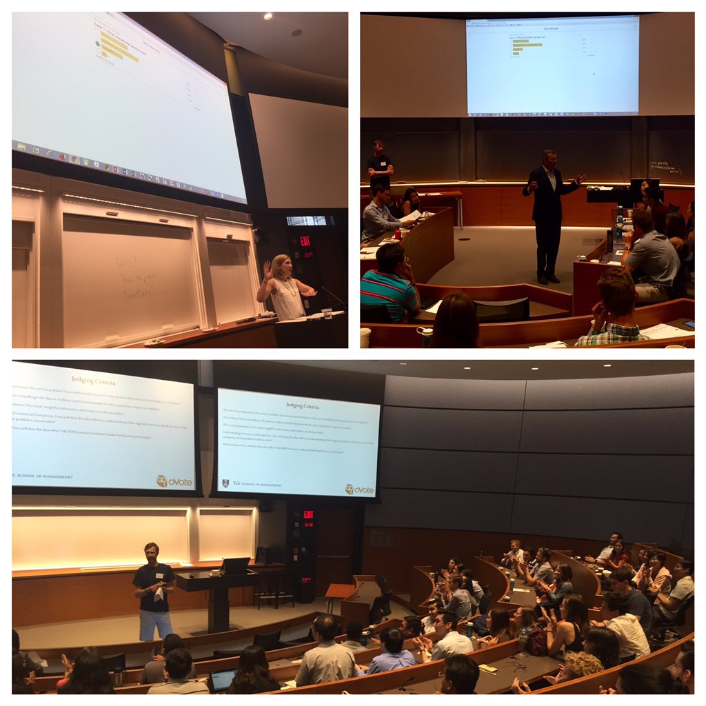 oVoteOwl's tweet photo. A successful @YaleSOM orientation is in the books. Students oVoted on 40 questions in ten classrooms! https://t.co/IO6j9qk8hg