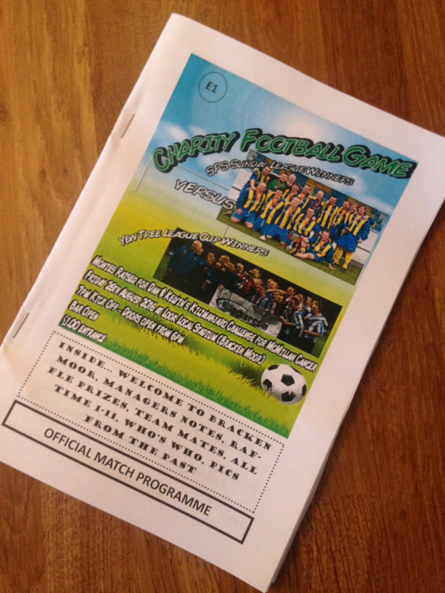 spssunday's tweet photo. Don't forget to purchase your 20 page match programme Friday night for just £1. All proceeds go to McMillan Cancer https://t.co/RB6wtJPc4K