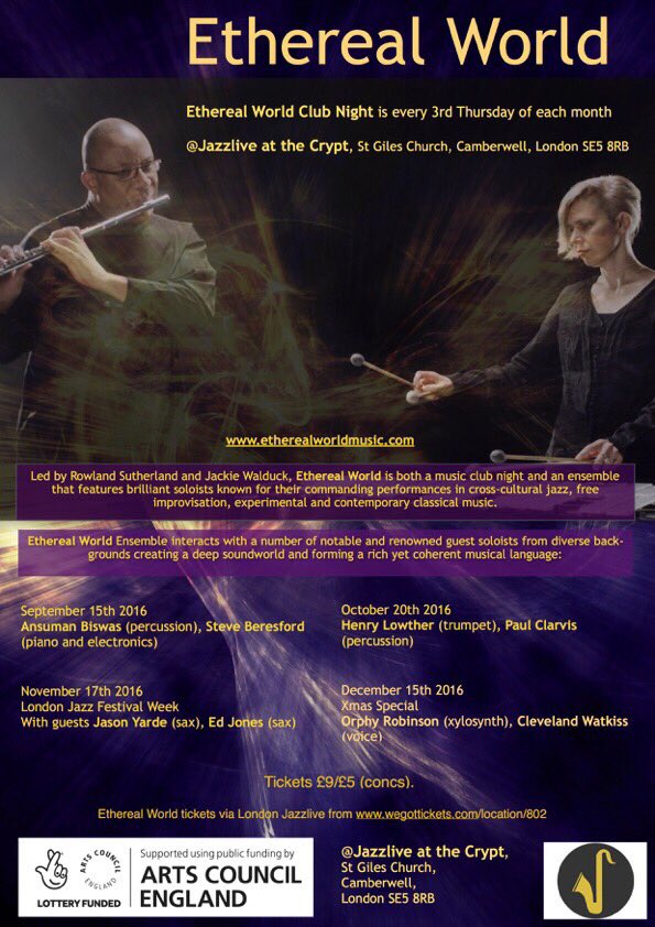 New gripping club night &amp; ensemble + guests Ethereal World launches 15/9/16 &amp; 3rd Thurs ea month @ The Crypt London