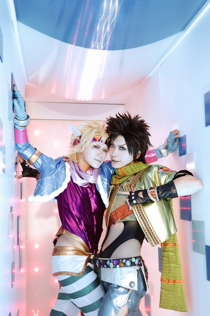 Rem 5部鑑賞中 Cosplay ジョジョの奇妙な冒険 Part2 戦闘潮流 キービジュアル ジョセフ ジョースター 峰子 シーザー アントニオ ツェペリ Rem Photo 氷魚 レムcos