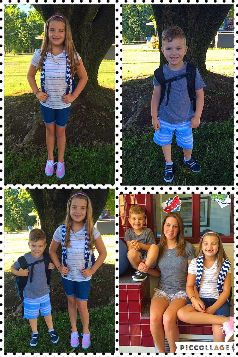 AmberEarhart's tweet photo. First day of 4th grade and Kindergarten 😍  #SPHFirstDay https://t.co/pIrHr24mYa