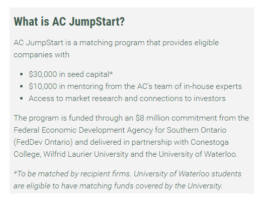 What is the AC #JumpStart Funding Program? Think you have what it takes?  Are you eligible? ow.ly/30xo302dQwi