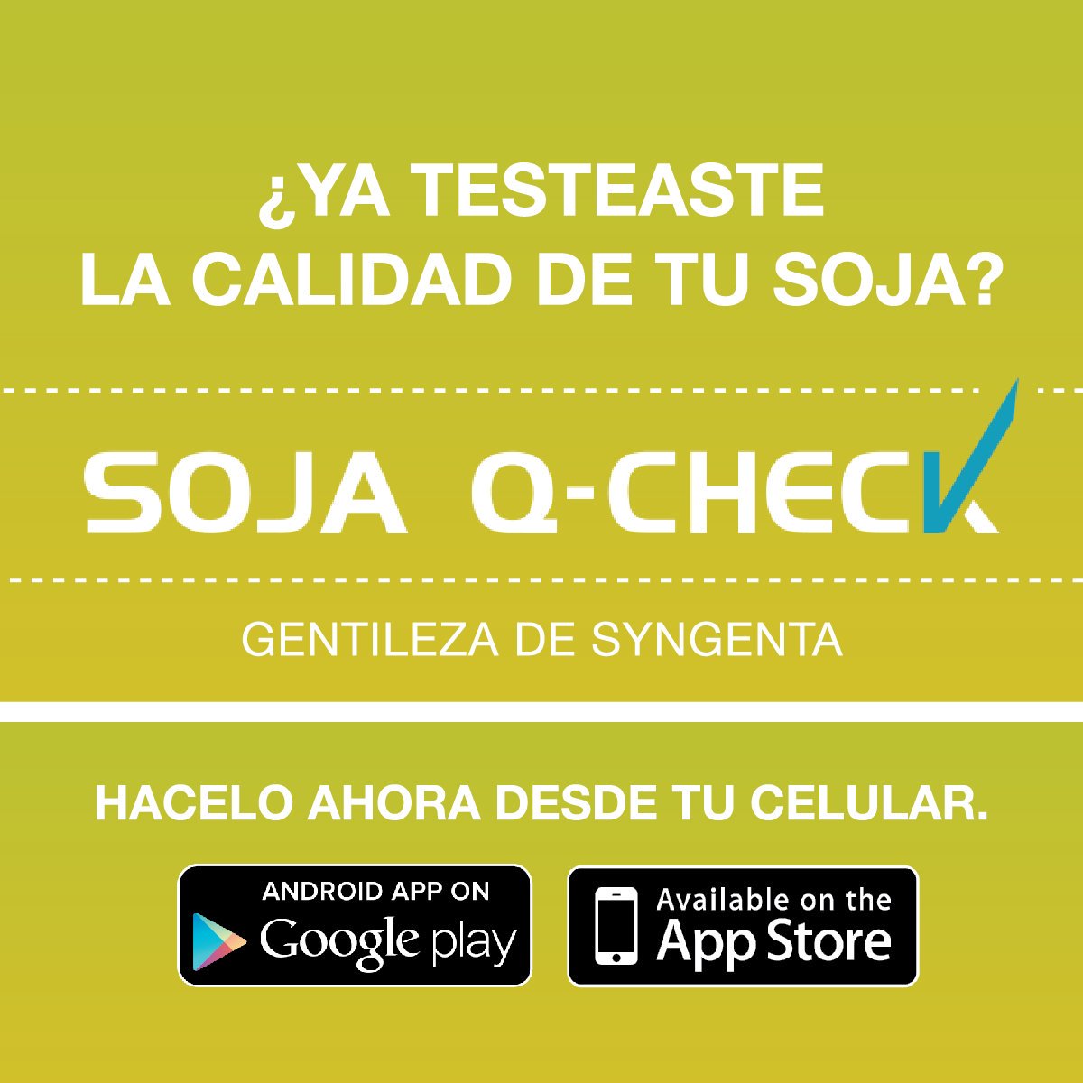 CarlosBecco's tweet photo. #SojaQ-Check permite estimar la calidad de tu soja en tu smartphone.Todavía no la bajaste? Gentileza @Syngenta_ar https://t.co/4K2poKOP0M