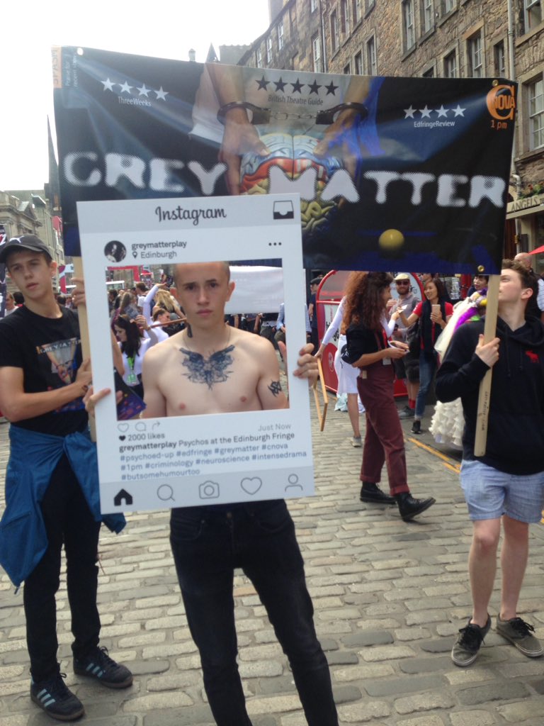 SPASMdrama's tweet photo. Come find us on the Royal Mile. #greymatter #cnova #edfringe https://t.co/HeizrRcUV9