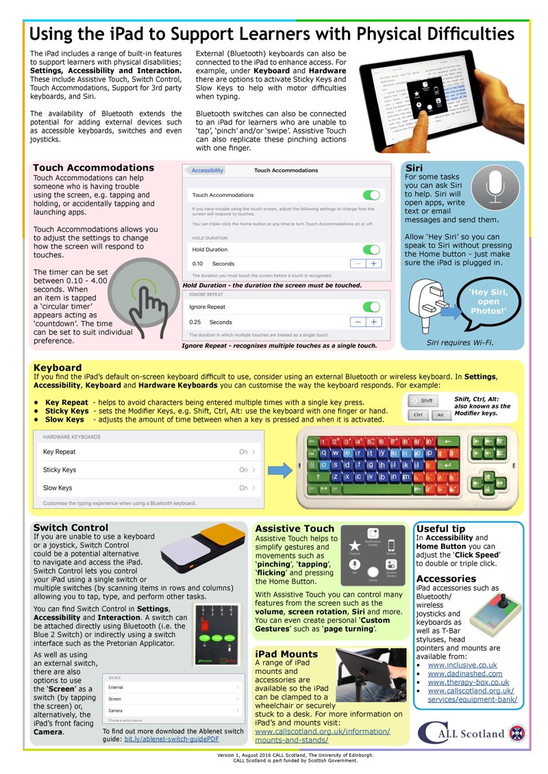 New CALL poster - Using the iPad to Support Learners with Physical Disabilities
callscotland.org.uk/bit/?xlIDHRA
