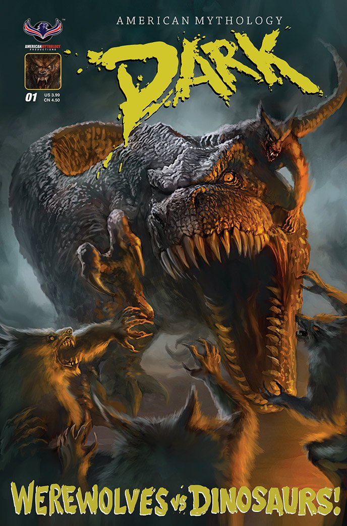 AmericanMytho's tweet photo. Who's ready for #Werewolves vs #Dinosaurs on 8/24 at your #comic shop &amp; @Comixology?  #ChrisScalf #EricDobson #NCBD https://t.co/EExao70FNp