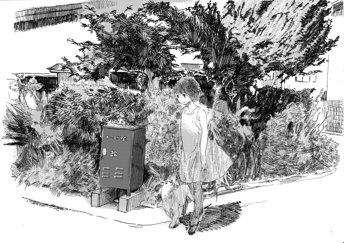 別に９月になると涼しくなるわけでもないのに、８月が終わりに近づくと夏の終わりを感じる。夏が終わろうとしている感じがする。２枚名はボツにした漫画の一部。なんとなく気に入っている。 