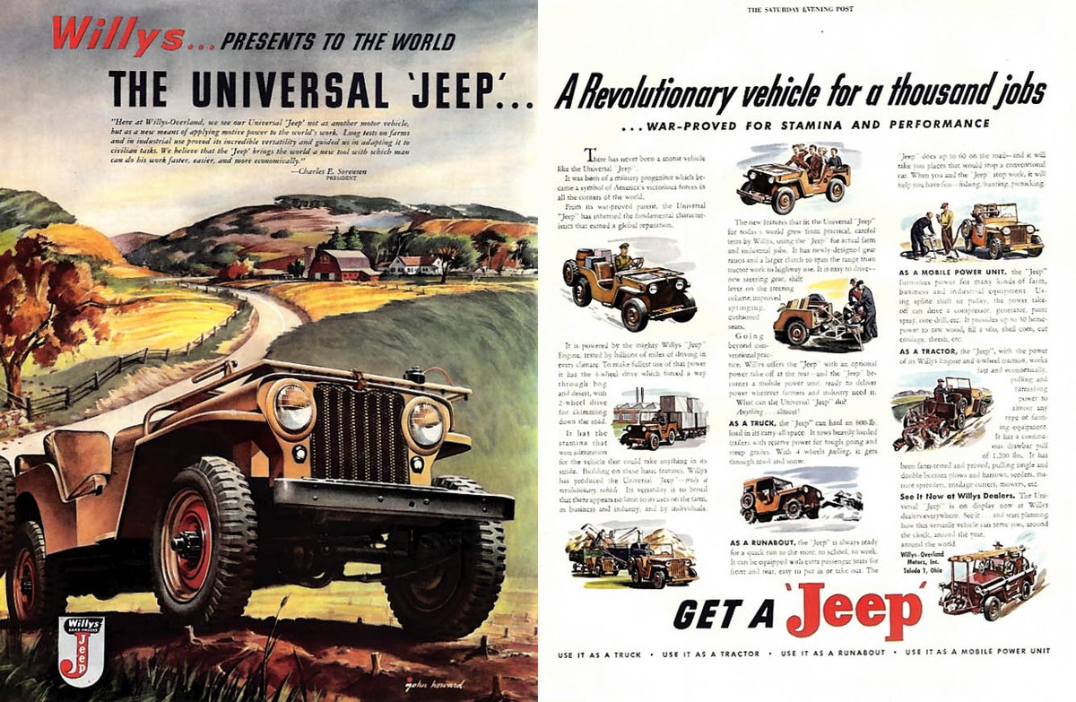 Get a Jeep! Saturday Evening Post ad circa 1945