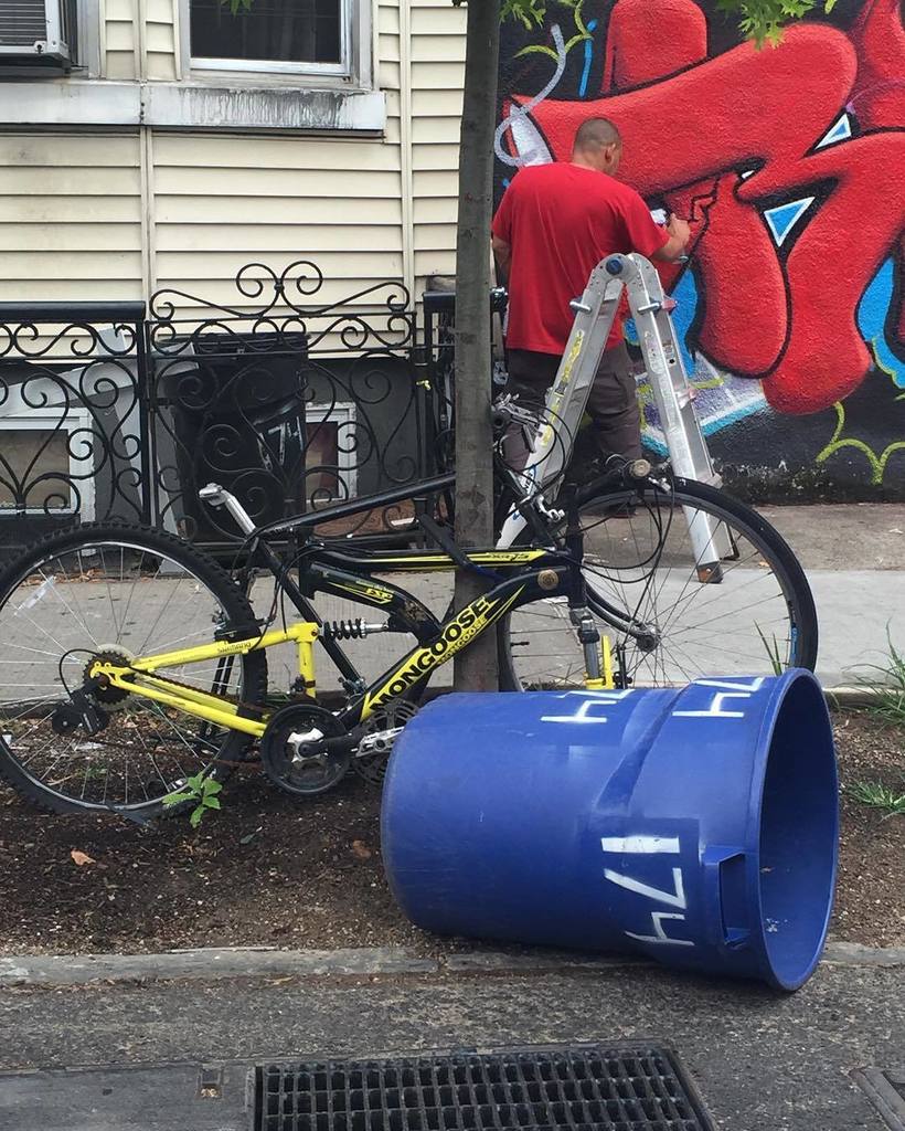 treedomproject's tweet photo. SPOTTED :: two derelict bicycles locked to a young sidewalk tree in Greenpoint. Added to o… https://t.co/A0QRf7Zyho https://t.co/ANEv4LzZfe