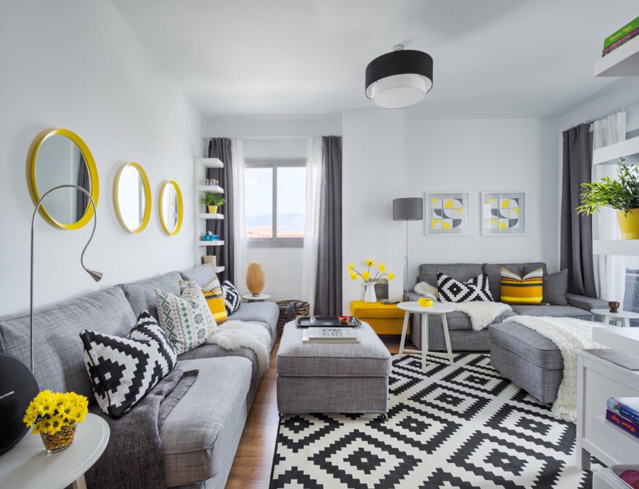 ديكور اليوم Auf Twitter ألوان الرمادي والاصفر المميز في غرفة جلوس من ايكيا Interiordesign Decor Ikea Https T Co Hruczrf8no Twitter