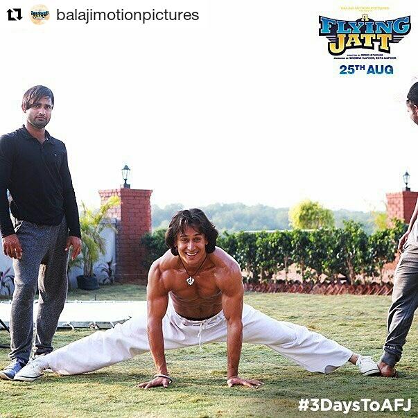 iAadilAnsari's tweet photo. Here's a behind the scene image of @iTIGERSHROFF on the sets of #AFlyingJatt! #3DaysToAFJ #tigershroff @remodsouza https://t.co/SceAXjLZeO
