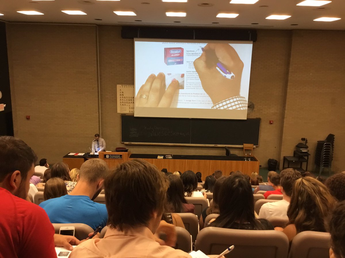 DUQbuckner's tweet photo. Dr. Wildfong letting loose in pharmaceutics to kickoff the new year. #phce https://t.co/qEGq3NSkl7