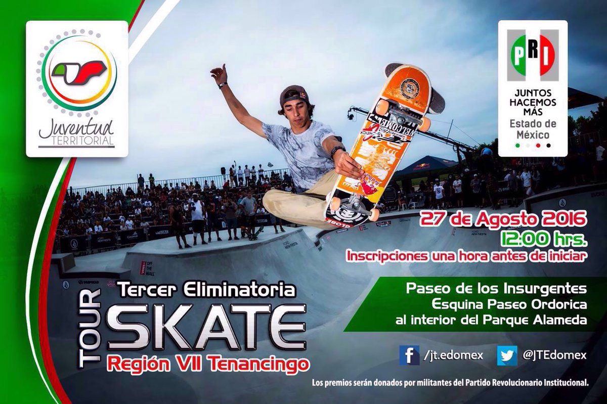 JT_Metepec's tweet photo. Este 27 de agosto los esperamos en Tenancingo en la 3ra eliminatoria de #TourSkate
¡No falten! https://t.co/Zgxv4vVUyw