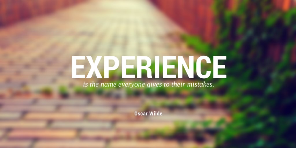 MuchoBitcoin's tweet photo. "Experience is the name everyone gives to their mistakes."
#Wilde

#quote #hope https://t.co/wr0m5mP3dx